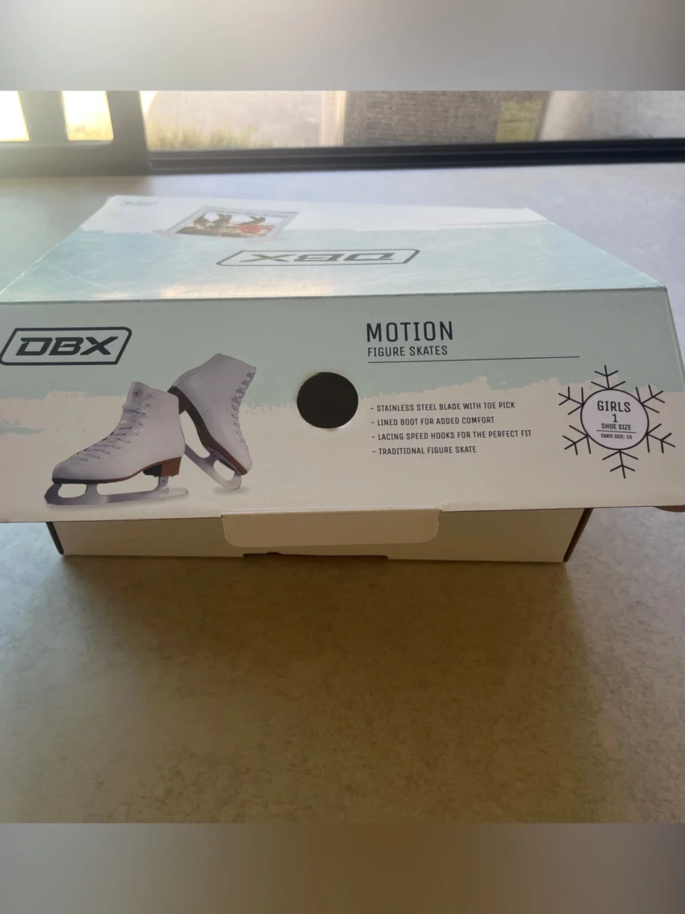 DBX White Ice Skates - Classic Lace-Up Style
